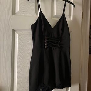 Black Zip Up Romper